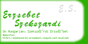 erzsebet szekszardi business card